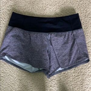 lululemon gray speed up shorts